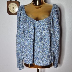 Floral Blue Women's Top
